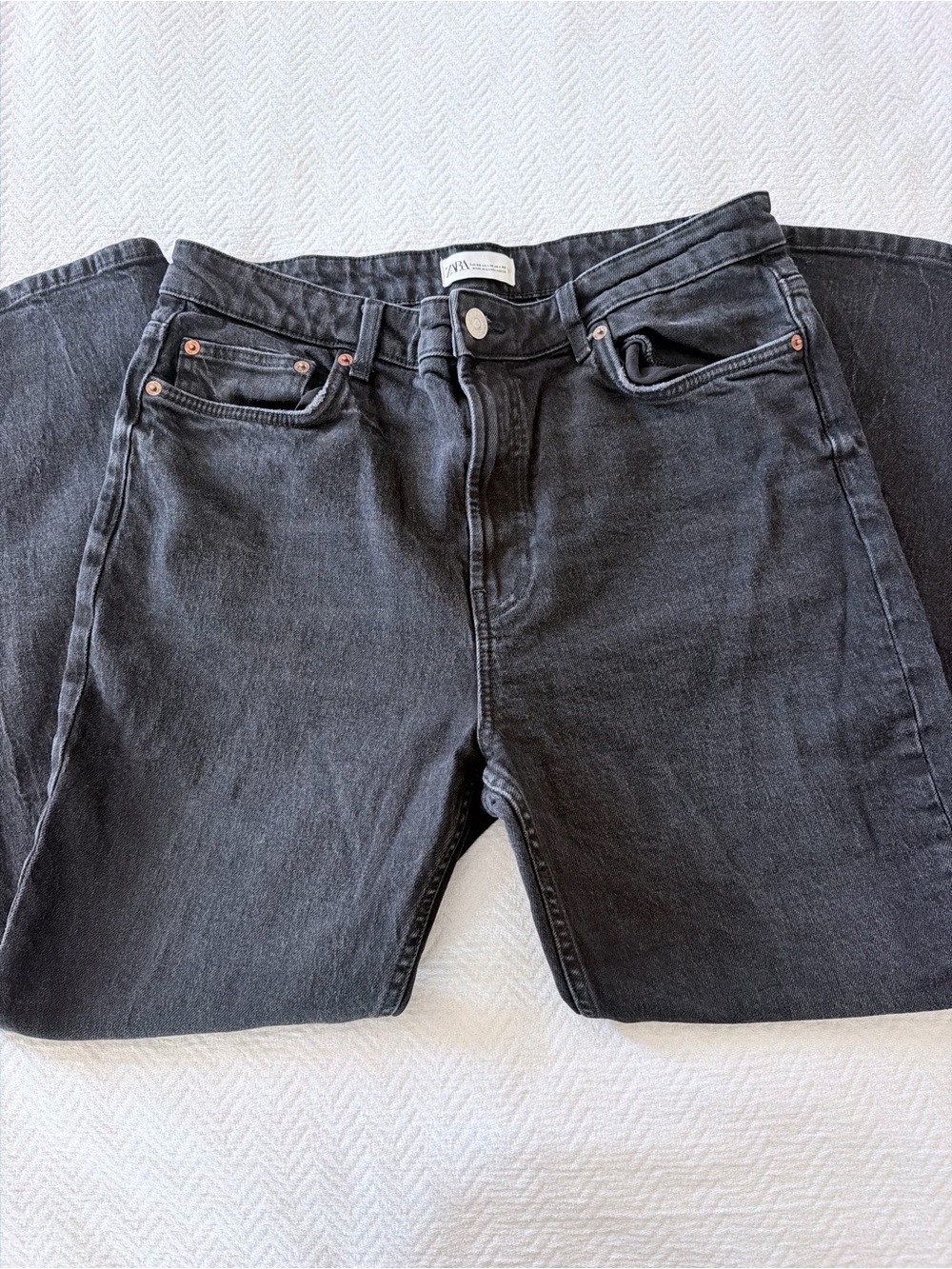 Zara Women's Black Straight Leg Jeans Size 14 - Picture 3 of 7